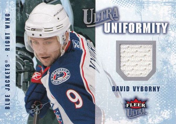 jersey karta DAVID VÝBORNÝ 08-09 Fleer Ultra Uniformity číslo UA-DV